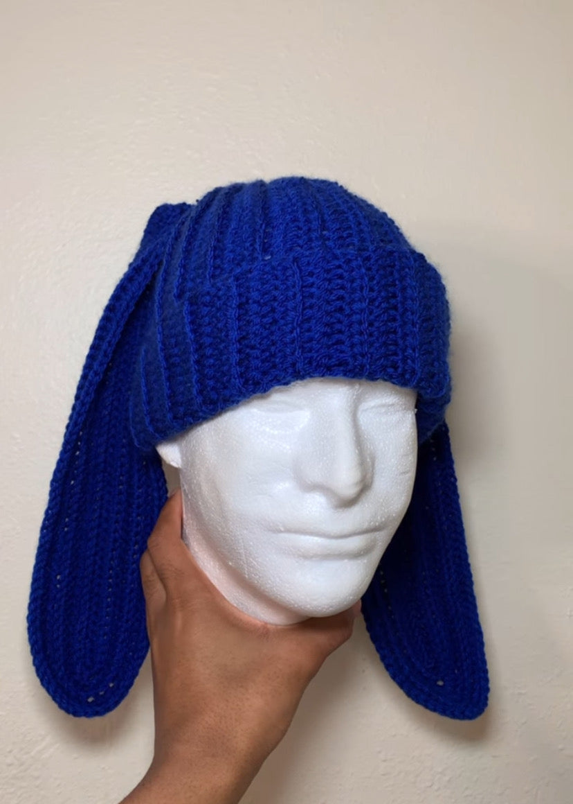 Ribbed bunny ear beanie