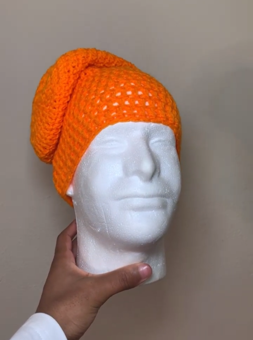 Orange Slouchy Beanie