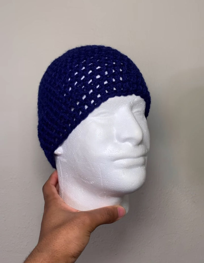 Navy Blue Skull Cap