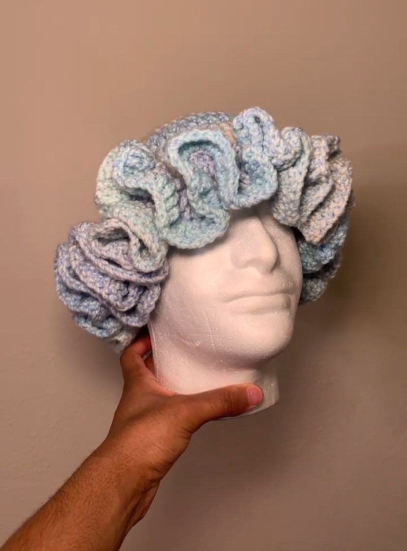 Acrostic Fluffy Ruffle Hat